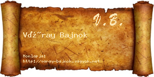 Váray Bajnok névjegykártya